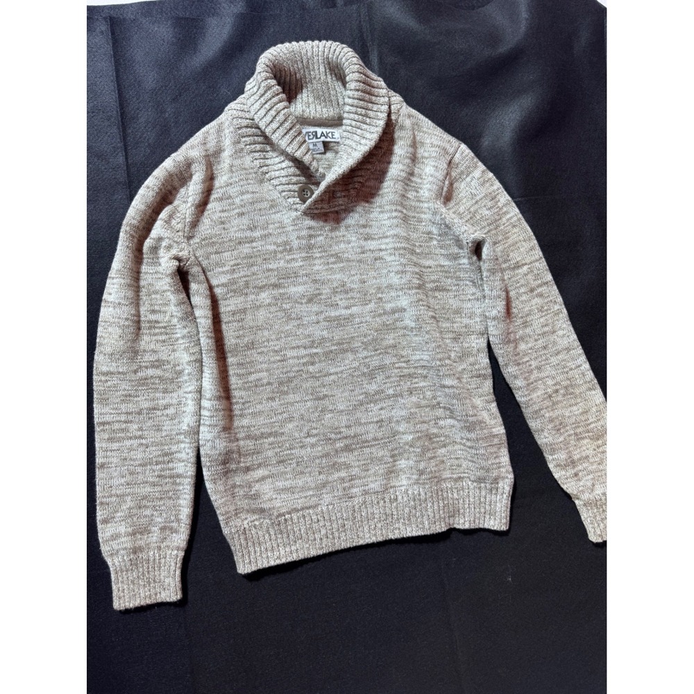 Silverlake Mens Shawl Collar Pullover Sweater Tan Marled Knit Size M